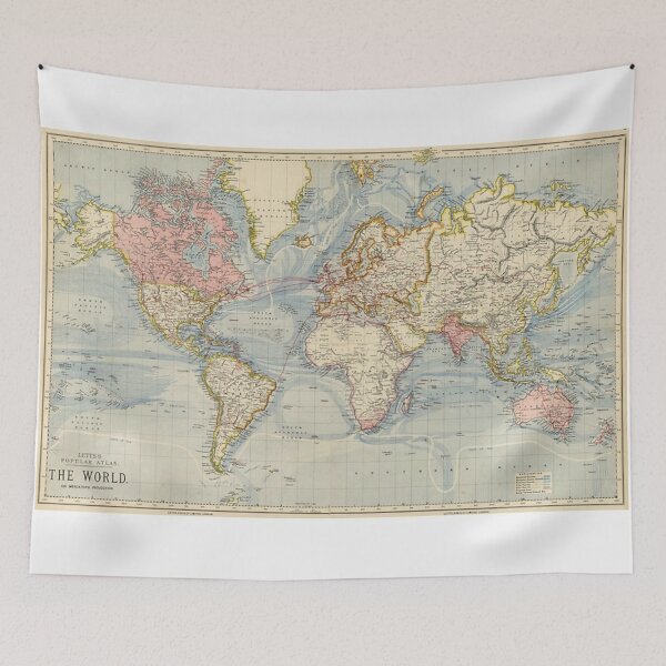 Item preview, Vintage Map of The World (1883) Poster designed and sold by marymcatee45.