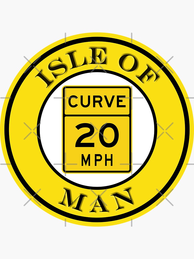 "Isle of Man No Speed Limit Passport Stamps Collection" Sticker for