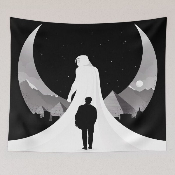 Item preview, moon knight mountain black white designed and sold by KirstixCo.