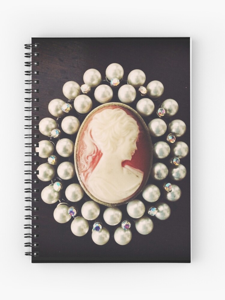 Thumbnail 1 of 3, Spiral Notebook, Classic Vintage Cameo - Art Photo - Jewelry Inspired Gift designed and sold by OneDayArt.