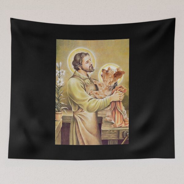 Item preview, Yorkshire Terrier Love St Joseph art dogs lover designed and sold by Alexanderhishop.