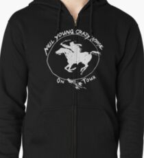 TOUR NEIL YOUNG CRAZY PFERD TELUR SCHWARZ Hoodie mit Reißverschluss