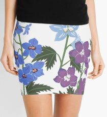 Delicate blue and purple flowers Mini Skirt