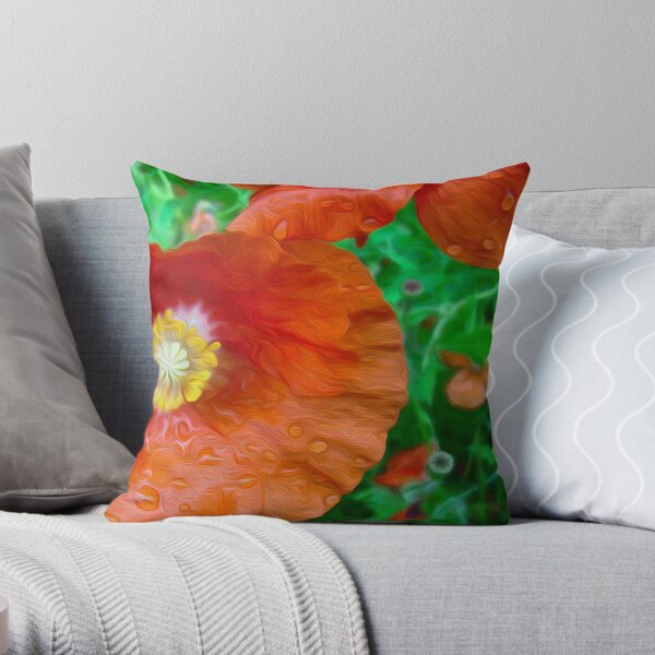Poppy Art Throw Pillow