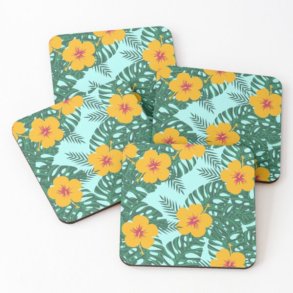 Item preview, Tropical Yellow Hibiscus And Monstera Leaves Pattern designed and sold by GraphicsClub.