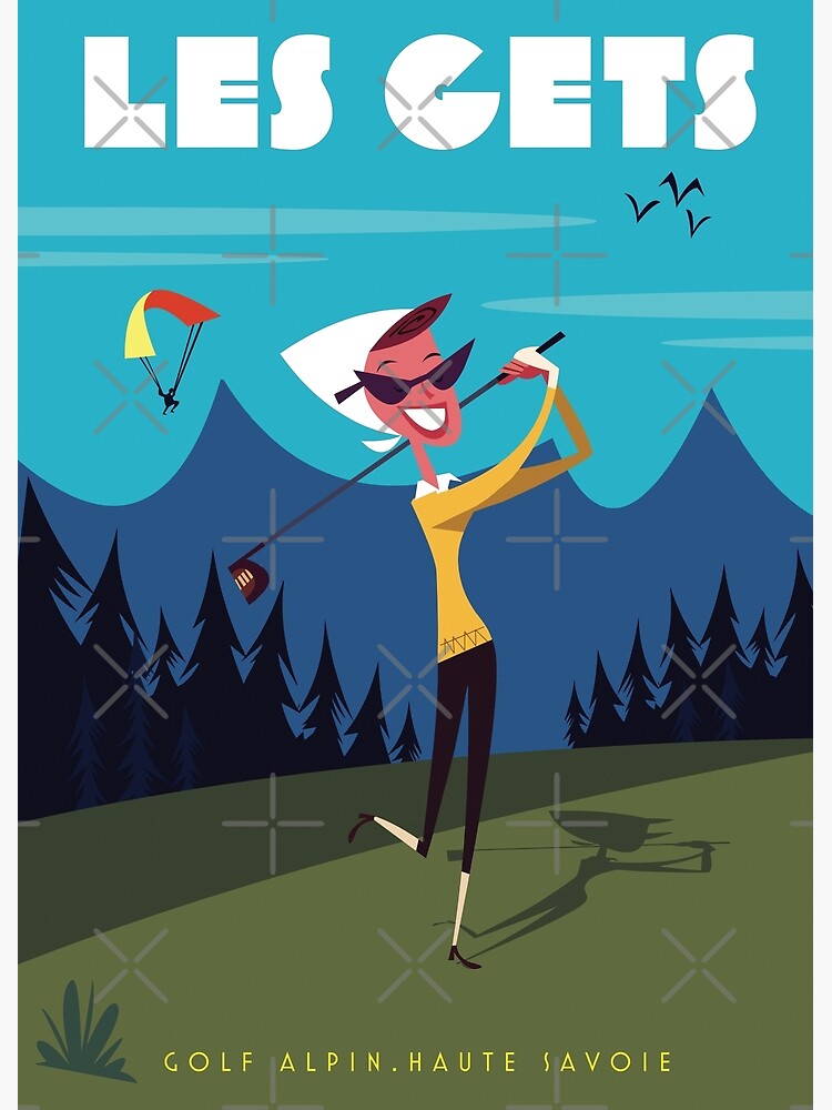 Disover Les Gets golf poster Premium Matte Vertical Poster