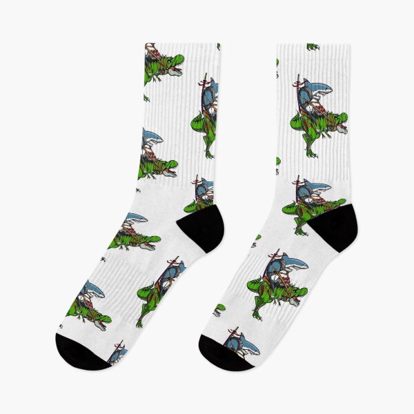 Item preview, Ninja Shark Riding T-Rex Dinosaur designed and sold by underheaven.