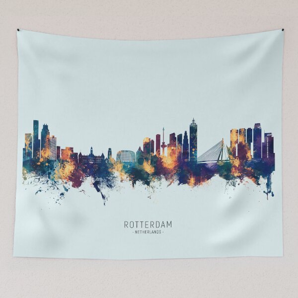 Item preview, Rotterdam The Netherlands Skyline designed and sold by ArtPrints.
