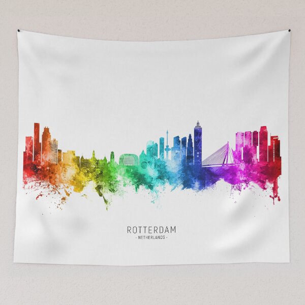 Item preview, Rotterdam The Netherlands Skyline designed and sold by ArtPrints.