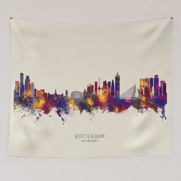 Item preview, Rotterdam The Netherlands Skyline designed and sold by ArtPrints.