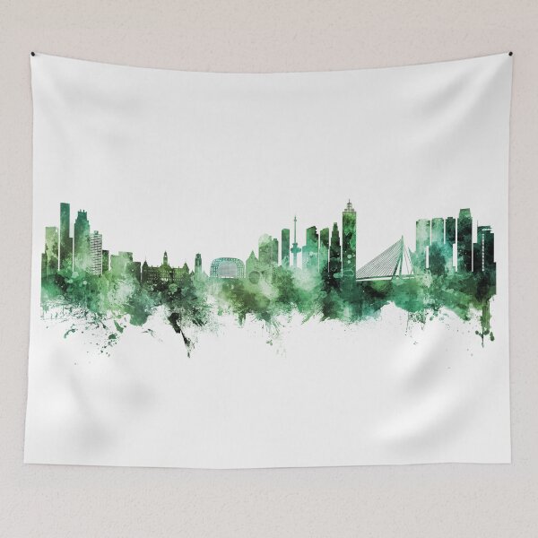 Item preview, Rotterdam The Netherlands Skyline designed and sold by ArtPrints.