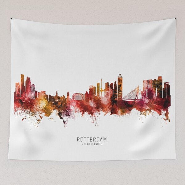 Item preview, Rotterdam The Netherlands Skyline designed and sold by ArtPrints.