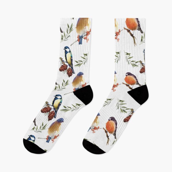 Item preview, Patterned Watercolor Birds / American Robin / Great Tit / Eastern Blue Bird designed and sold by allincolors.