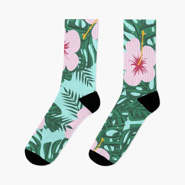Item preview, Tropical Hibiscus And Monstera Leaves Pattern designed and sold by GraphicsClub.