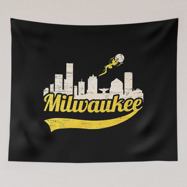 Item preview, Milwaukee Baseball Home Run City Skyline designed and sold by xmjajd.