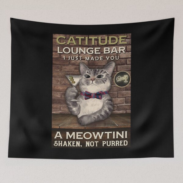 Item preview, A Meowtini Shaken, Not Purred, Catitude Lounge Bar designed and sold by CooleyCrystfl.