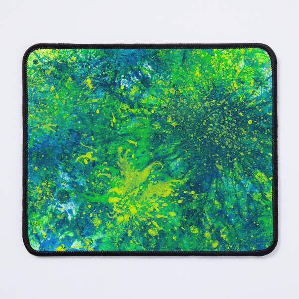 Item preview, Sacred Token From The Emerald Tablet #610 New Age 5D Original Hand-painted Abstract Painting Detail 1 In Blue Green Yellow Inspired By Jungle Rainforest Wilderness Botanical Garden Flora And Fauna designed and sold by Rainbow Artist Orlando L.