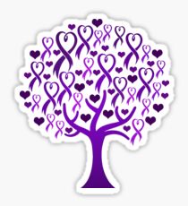 Raising Support & Awareness - Charity Ribbon Tree (Purple) Sticker