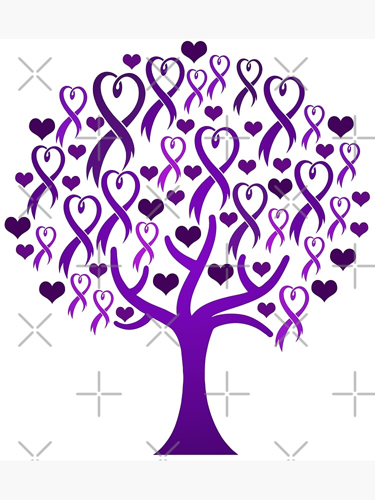 Raising Support & Awareness - Charity Ribbon Tree (Purple) by ThisOnAShirt