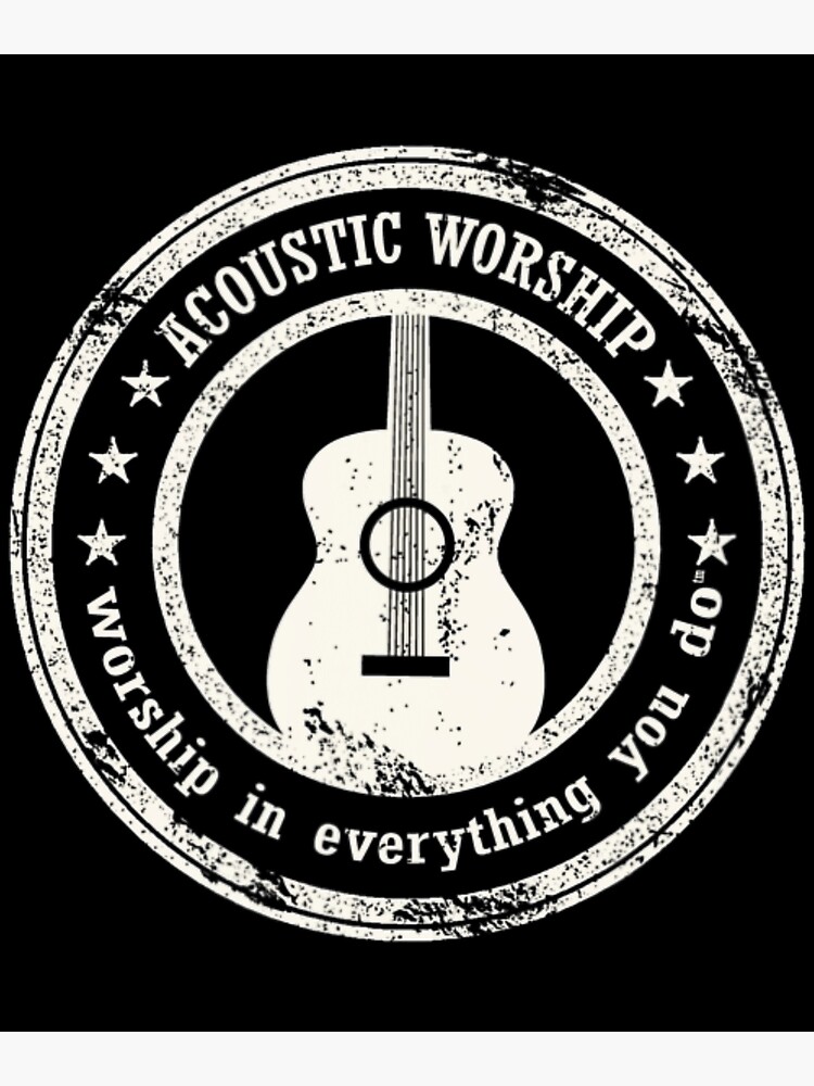 "Vintage Acoustic Guitar Worship" Poster for Sale by NaraChian Redbubble