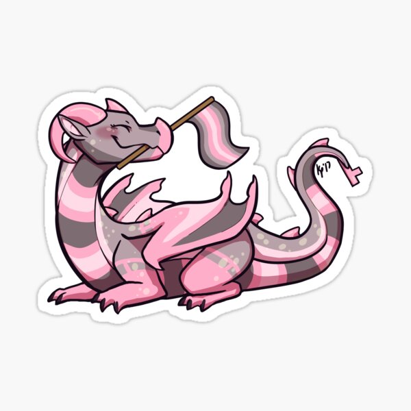 Demigirl Pride Flag Dragon (1st Edition) Sticker
