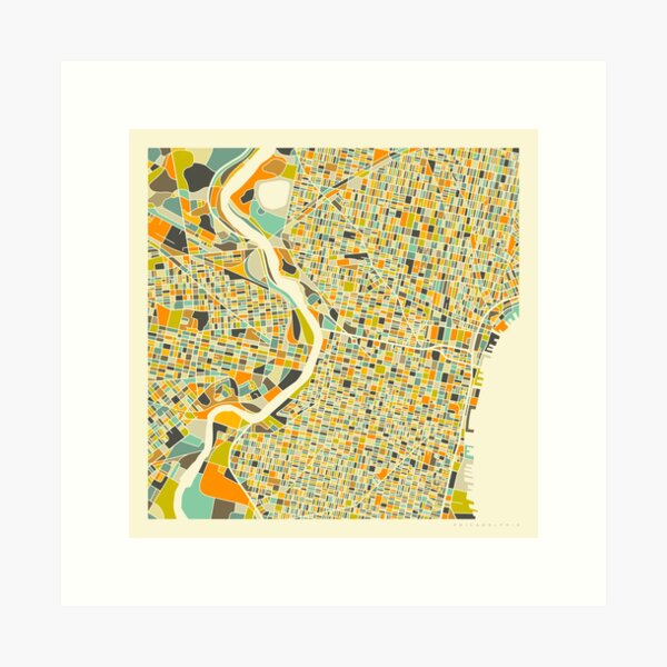 Item preview, PHILADELPHIA MAP designed and sold by JazzberryBlue.