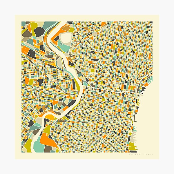 PHILADELPHIA MAP Photographic Print