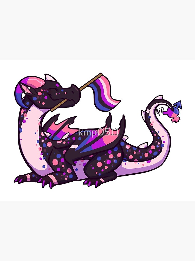 Genderfluid Pride Flag Dragon 1st Edition Art Board Print By Kmp0511 Redbubble