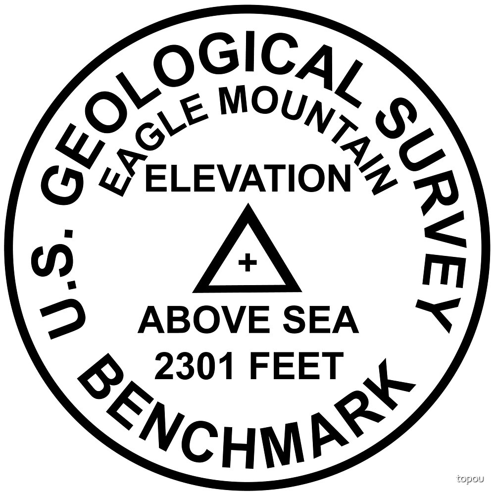 "Eagle Mountain, Minnesota USGS Style Benchmark" by topou Redbubble