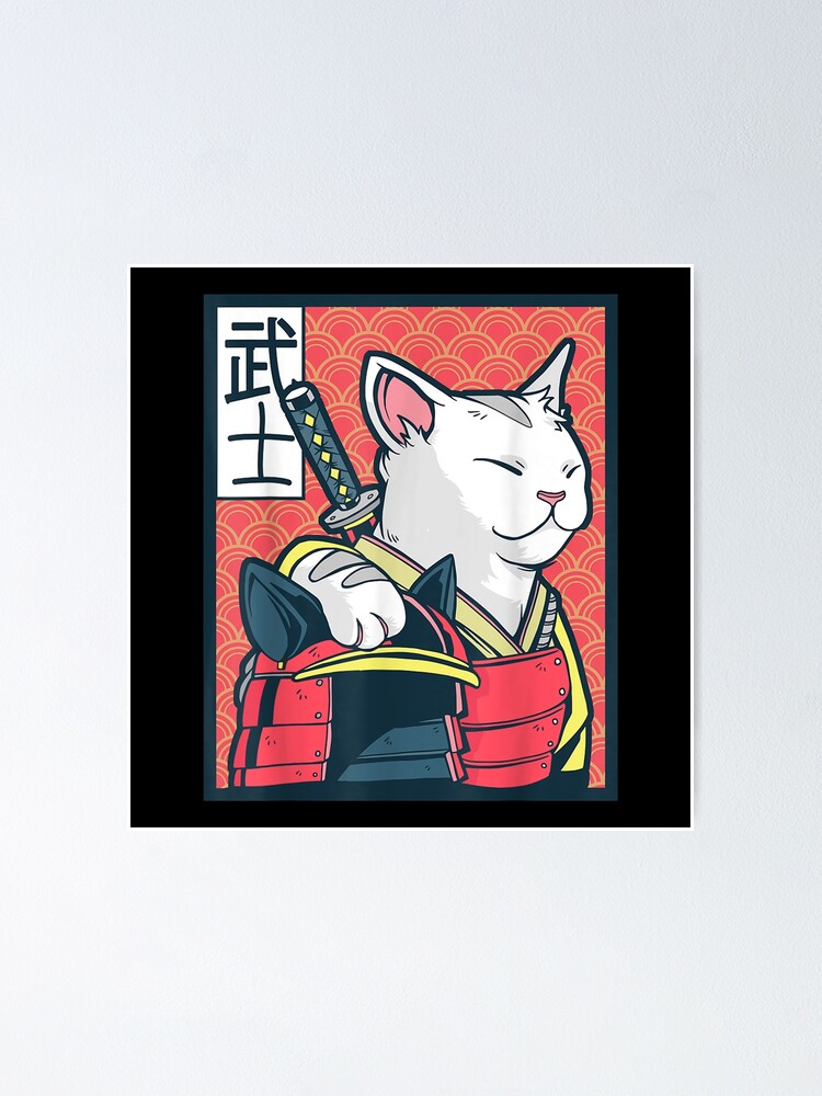 Catzilla - Ancient Japanese Cat Art - Vintage Ninja Cat