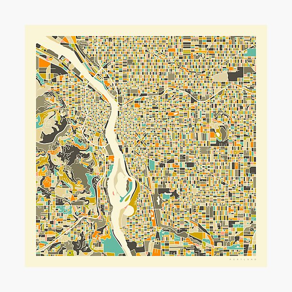 PORTLAND KARTE Fotodruck