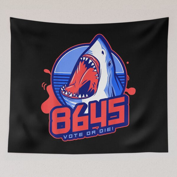 Item preview, Funny 8645 Sports Logo Style w Shark Vote or Die Active  designed and sold by JenniferCole12.
