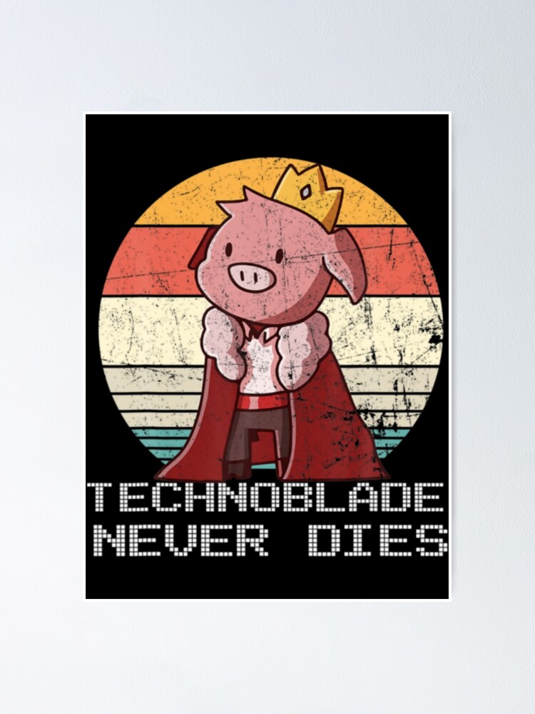 Technoblade Never Dies Crown Neon White Digital JPG 