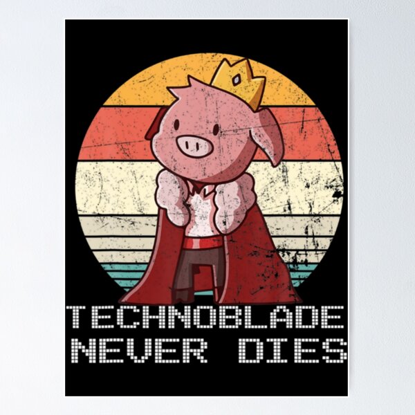 Technoblade Never Dies Crown 3 Neon White Digital JPG 