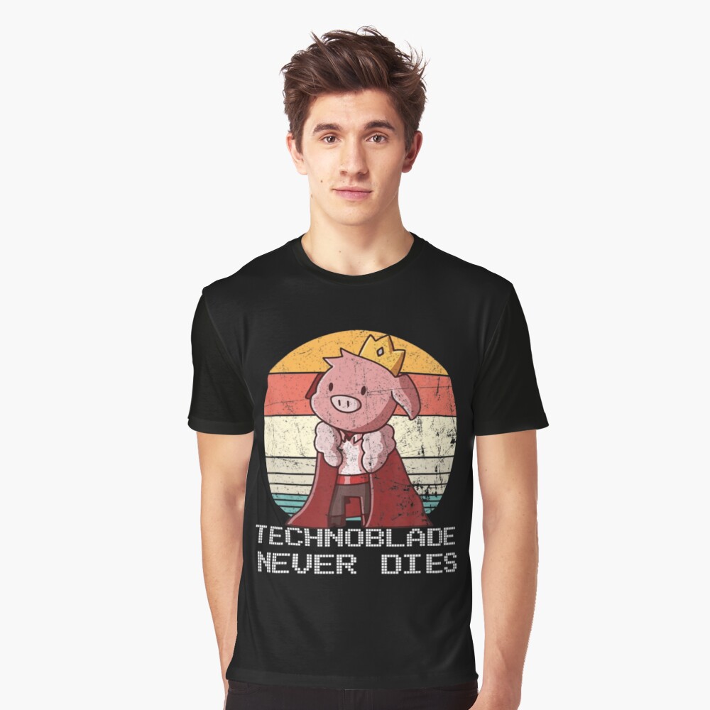 Technoblade Never Dies Character Graphic T-shirt Gamer Merch Gildan Med  Orange