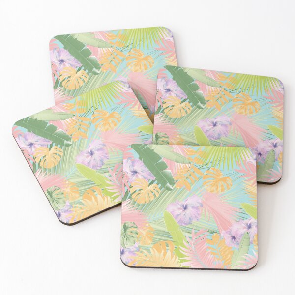 Item preview, Pastel Summer Hibiscus Flower Jungle #1 #tropical #decor #art designed and sold by Anita's & Bella's Art.