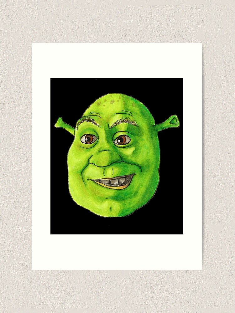 Giant Shrek Head Art Print for Sale by MemeStickersCo