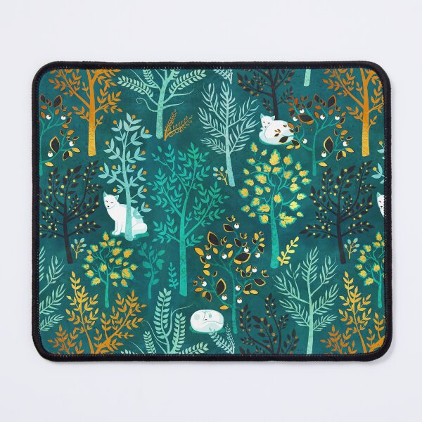 Item preview, White fox resting on an emerald green forest designed and sold by SelmaCardoso.