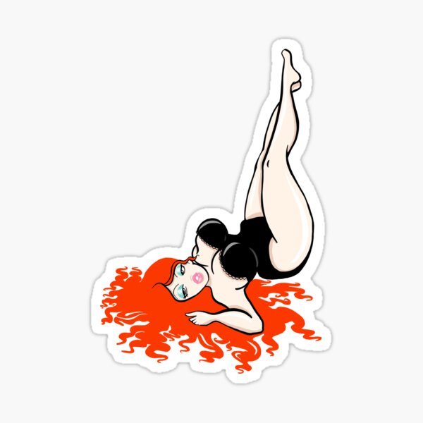 Ravishing Reclining Redhead Sticker