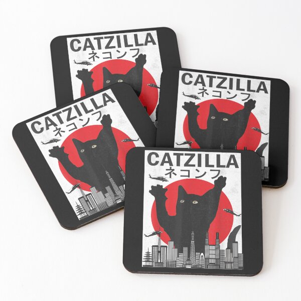 Item preview, Vintage Catzilla Japanese Sunset Style Cat Kitten Lover designed and sold by mechamtho.