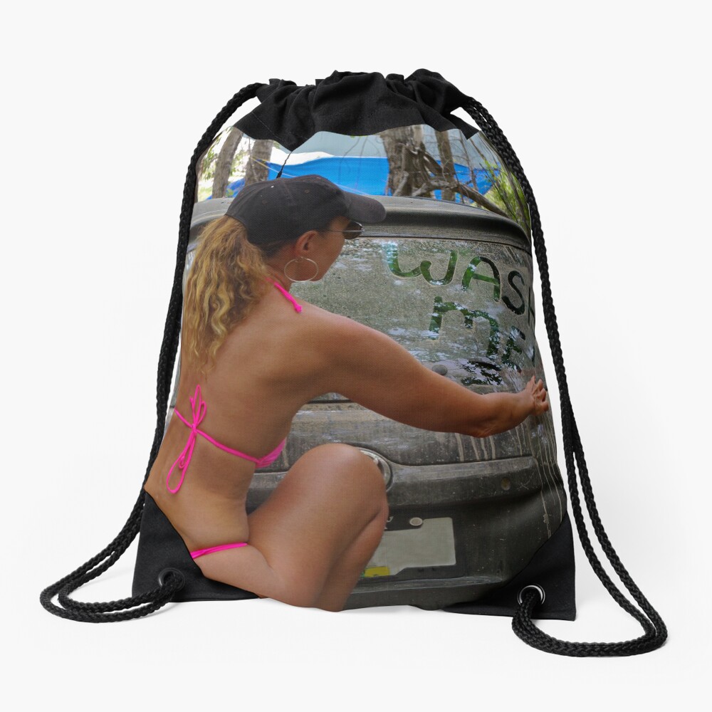 Car Wash Drawstring Bag