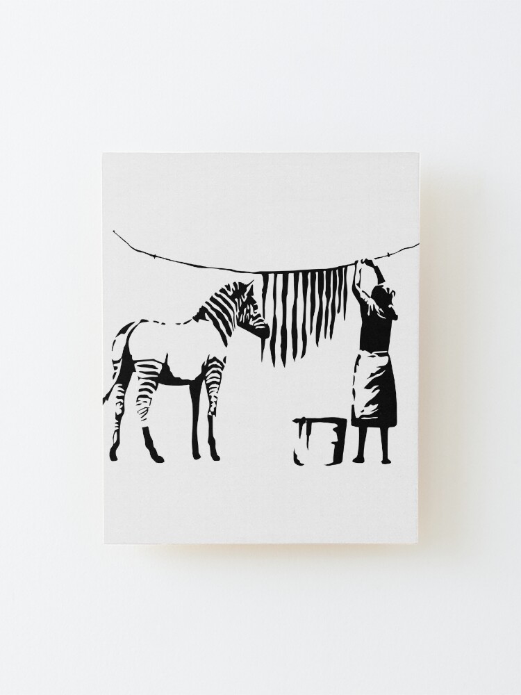 Zebra Wash Stencil Art Banksy Mounted Print for Sale by WE-ARE-BANKSY