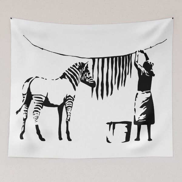 Item preview, Zebra Wash Stencil Art Banksy designed and sold by WE-ARE-BANKSY.