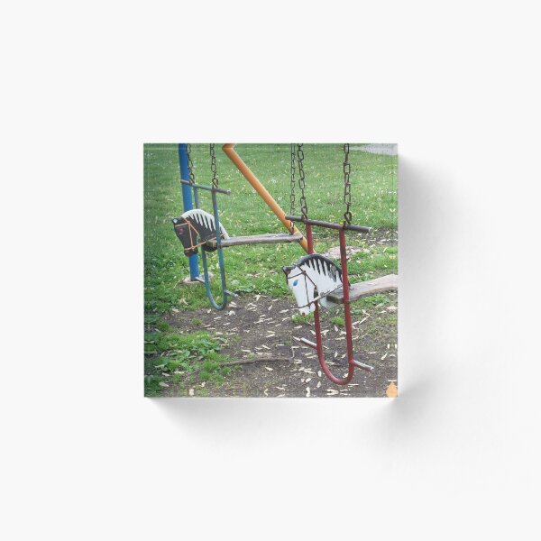 Hobby Horses at the park Acrylic Block