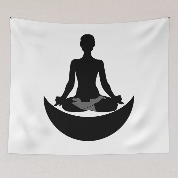 Item preview,  Cute half moon yoga pose art. designed and sold by BEAUTY ⭐⭐⭐⭐⭐.