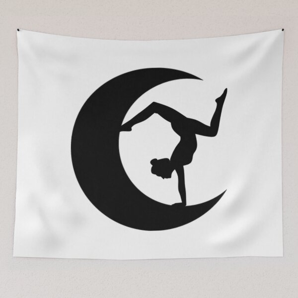 Item preview,  Cute half moon yoga pose art. designed and sold by BEAUTY ⭐⭐⭐⭐⭐.