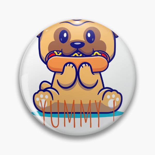 Item preview, Cute puk dog eating hot dog  designed and sold by Salah ⭐️⭐️⭐️⭐️⭐️.