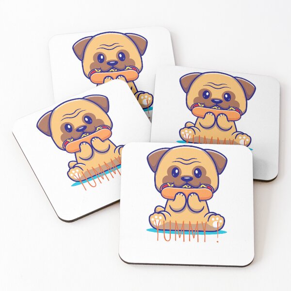 Item preview, Cute puk dog eating hot dog  designed and sold by Salah ⭐️⭐️⭐️⭐️⭐️.
