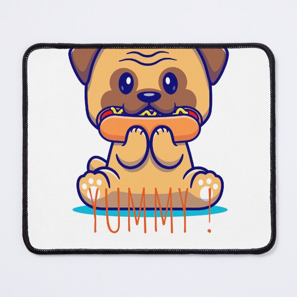 Item preview, Cute puk dog eating hot dog  designed and sold by Salah ⭐️⭐️⭐️⭐️⭐️.