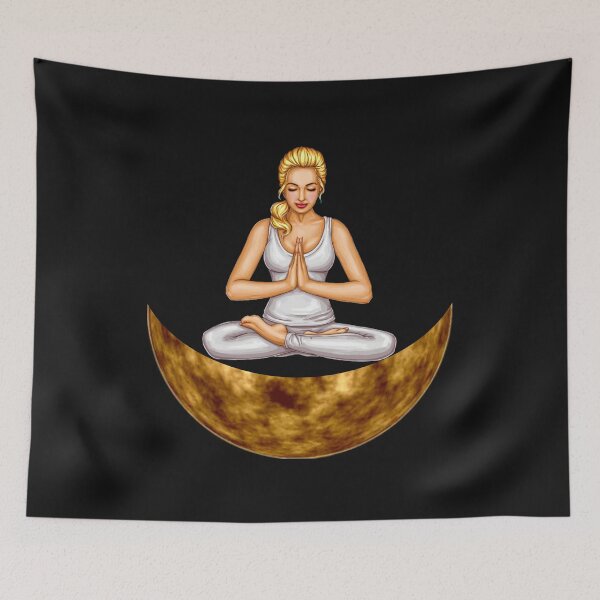 Item preview,    Cute half moon yoga pose art. designed and sold by BEAUTY ⭐⭐⭐⭐⭐.